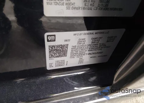 2022 Chevrolet Silverado 1500 4Wd Standard Bed Lt из США, поврежденный, VIN 1GCUDDET4NZ610065